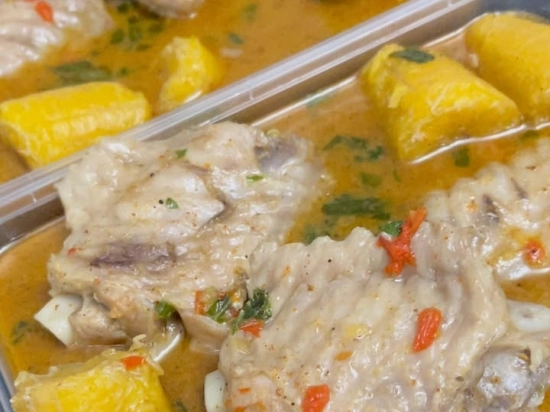 Chicken pepper soup with Plaintain
