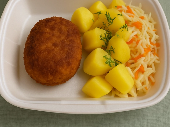 ZESTAW: 1 Kotlet mielony z ziemniakami i surówką