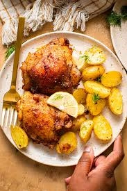 Garlic Butter Roasted Chicken with Potatoes & Carrots