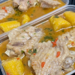 Chicken pepper soup with Plaintain
