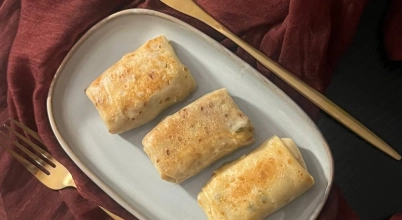 Domowe naleśniczki z twarogiem i pieczoną dynią (zamrożone)