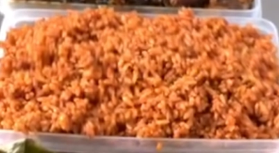 3 litres of Jollof Rice  with peppered chicken